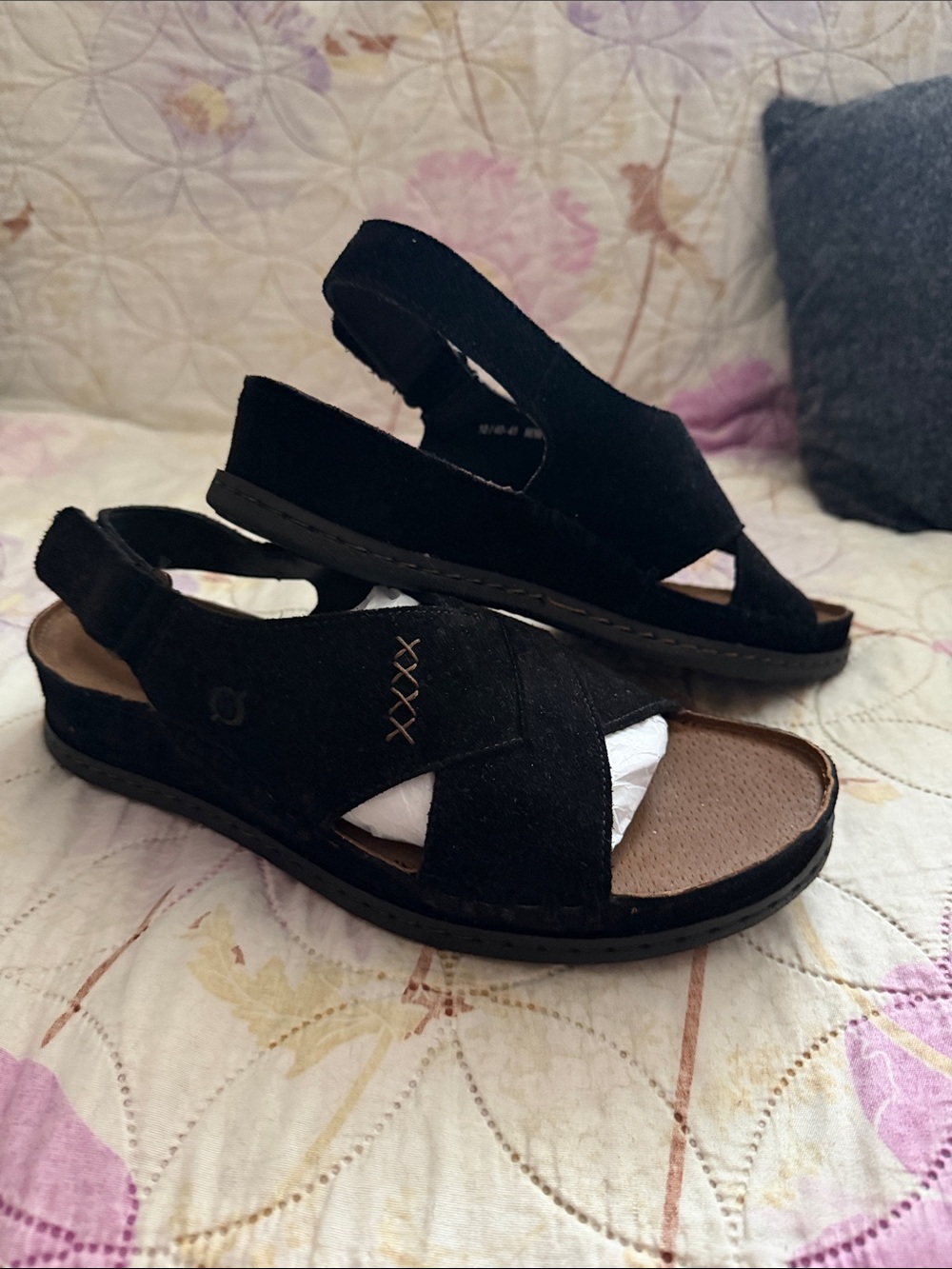 Born Black Cross-Strap Slingback Sandals